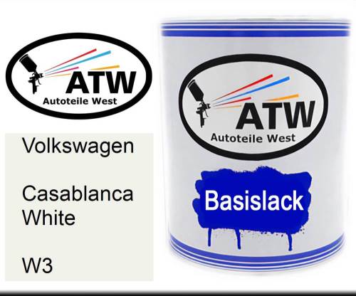 Volkswagen, Casablanca White, W3: 1L Lackdose, von ATW Autoteile West.